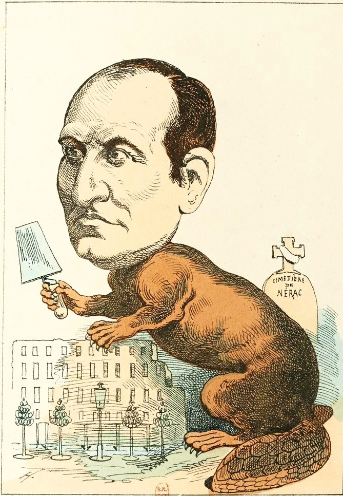 Le castor, caricature de La Ménagerie Impériale, Paul Hadol (1870) alt image text
