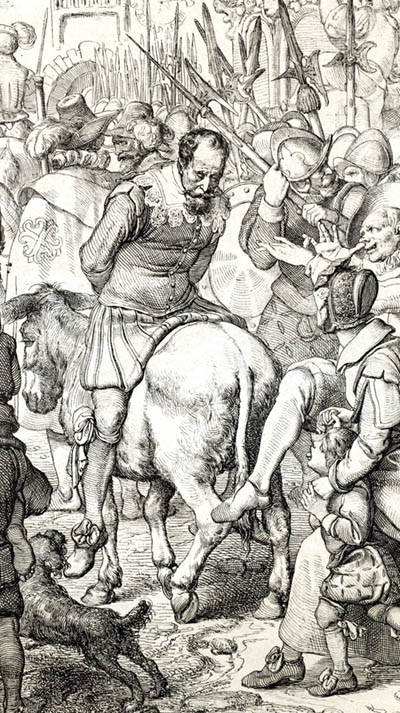 Un faux Dom Sébastien, gravure par Geiger XVIe siècle Un faux Dom Sébastien, gravure par Geiger XVIe siècle