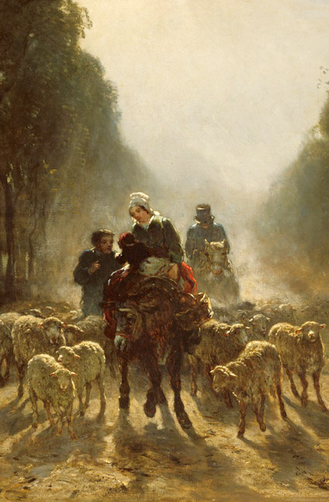 La route du marché (1858)